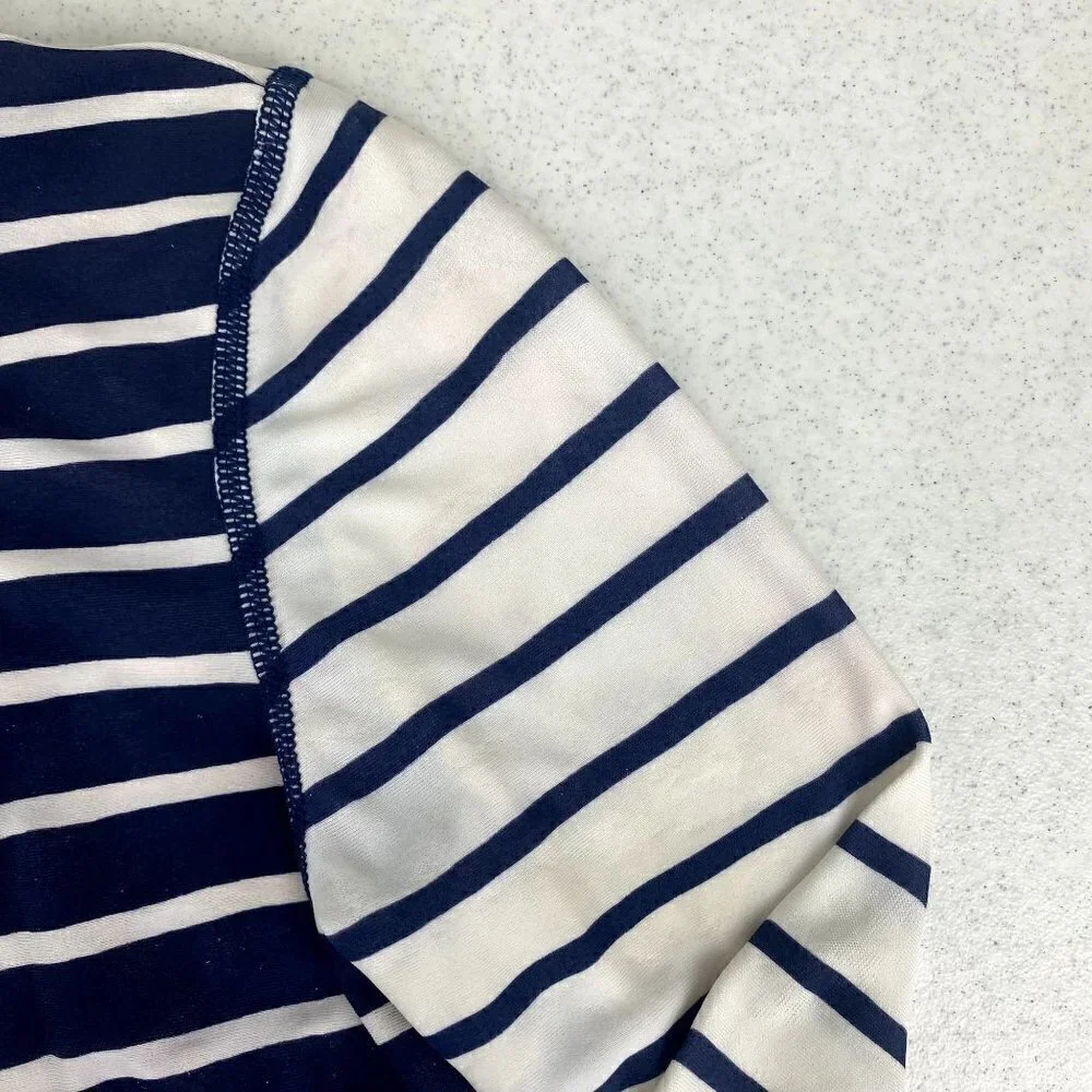 Hanna Andersson Stripe Rash Guard Navy Long Sleeve 4
